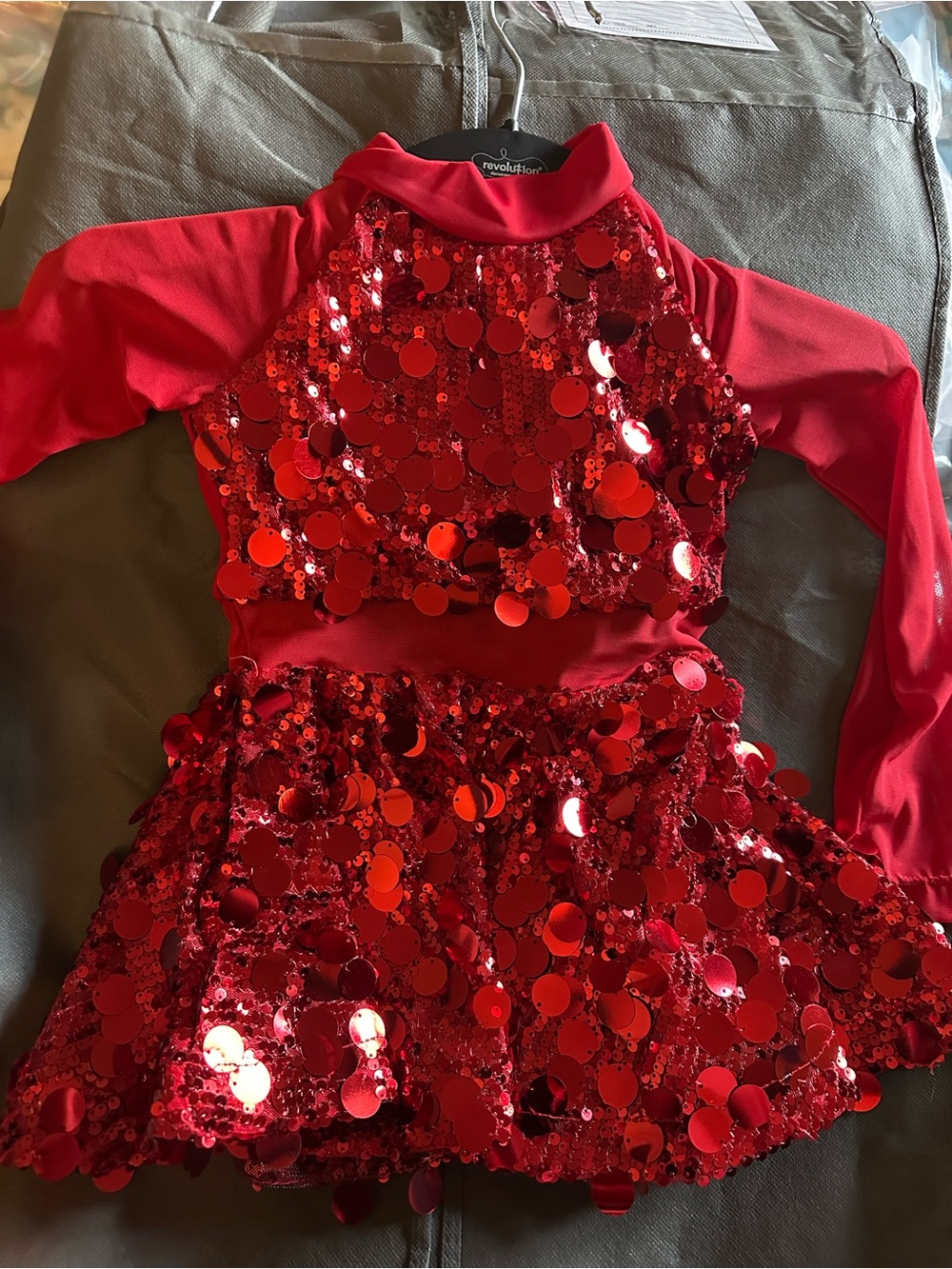 Revolution Kids Red Sequin Two-Piece Dance Outfit